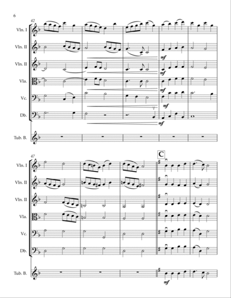 ANGELS WE HAVE HEARD ON HIGH FOR STRING ORCHESTRA PLUS TUBULAR BELLS String Orchestra scores gallery preview page 6
