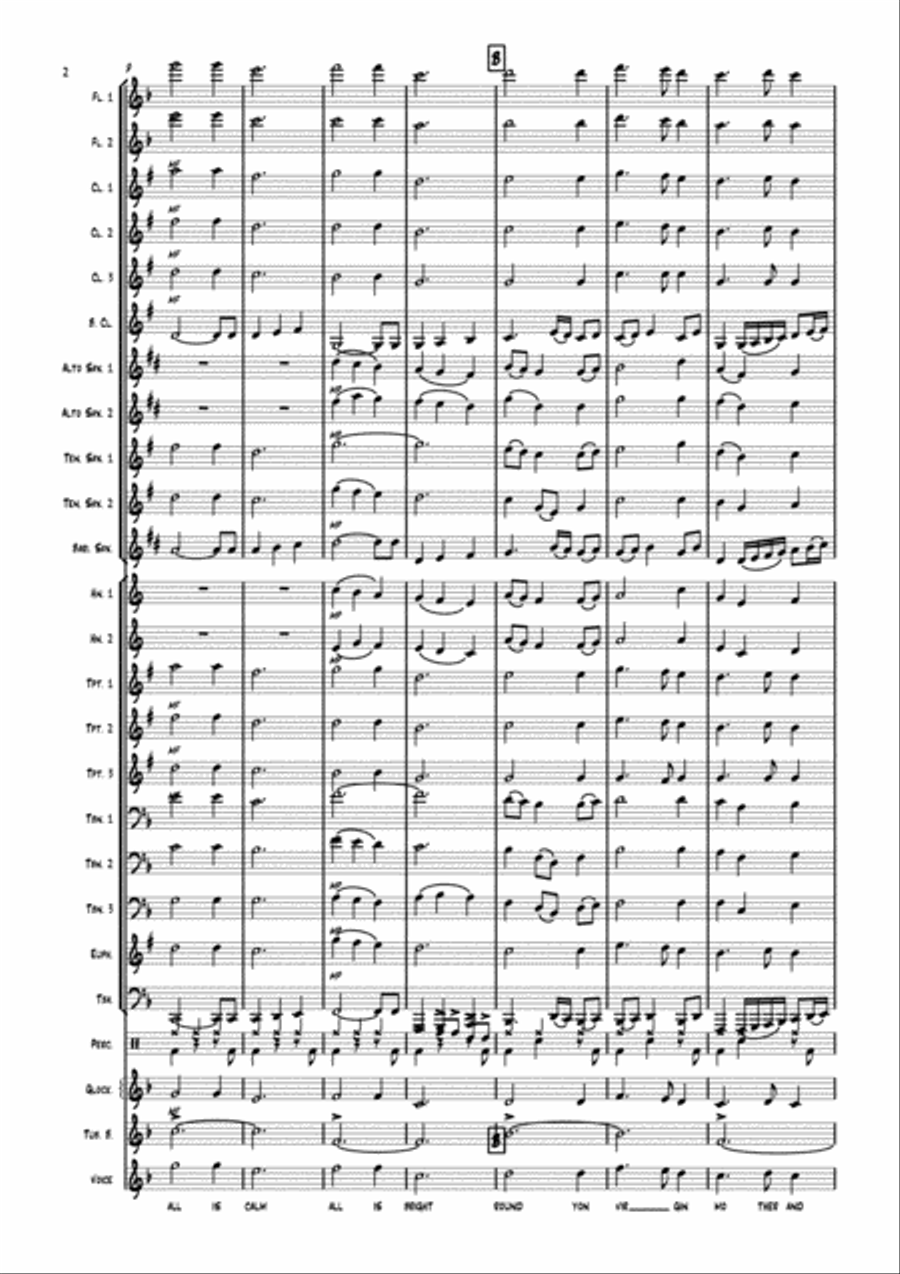 Silent Night Swing Concert Band scores gallery preview page 2