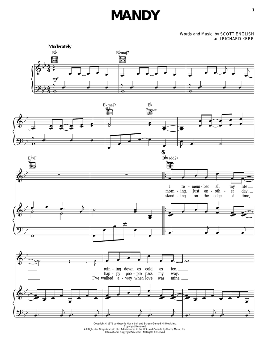 Mandy Acoustic Guitar scores gallery preview page 1