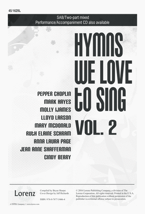 Book cover for Hymns We Love to Sing, Vol. 2