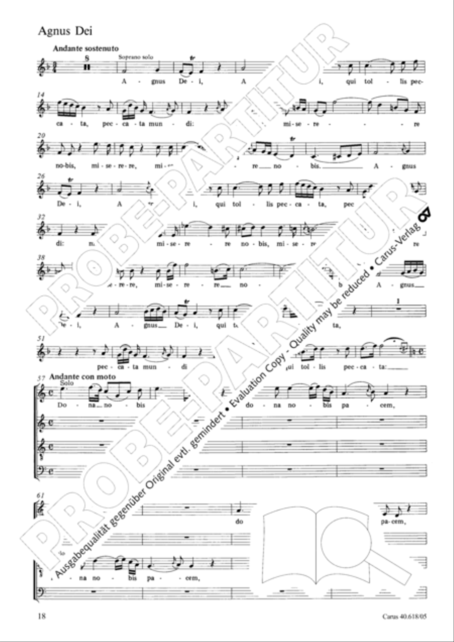 Mass in C (Missa in C) 4-Part scores gallery preview page 19