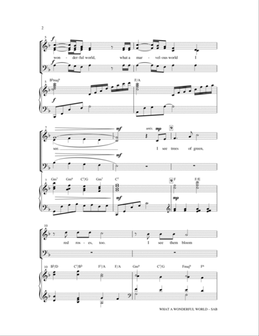 What A Wonderful World 3-Part scores gallery preview page 2