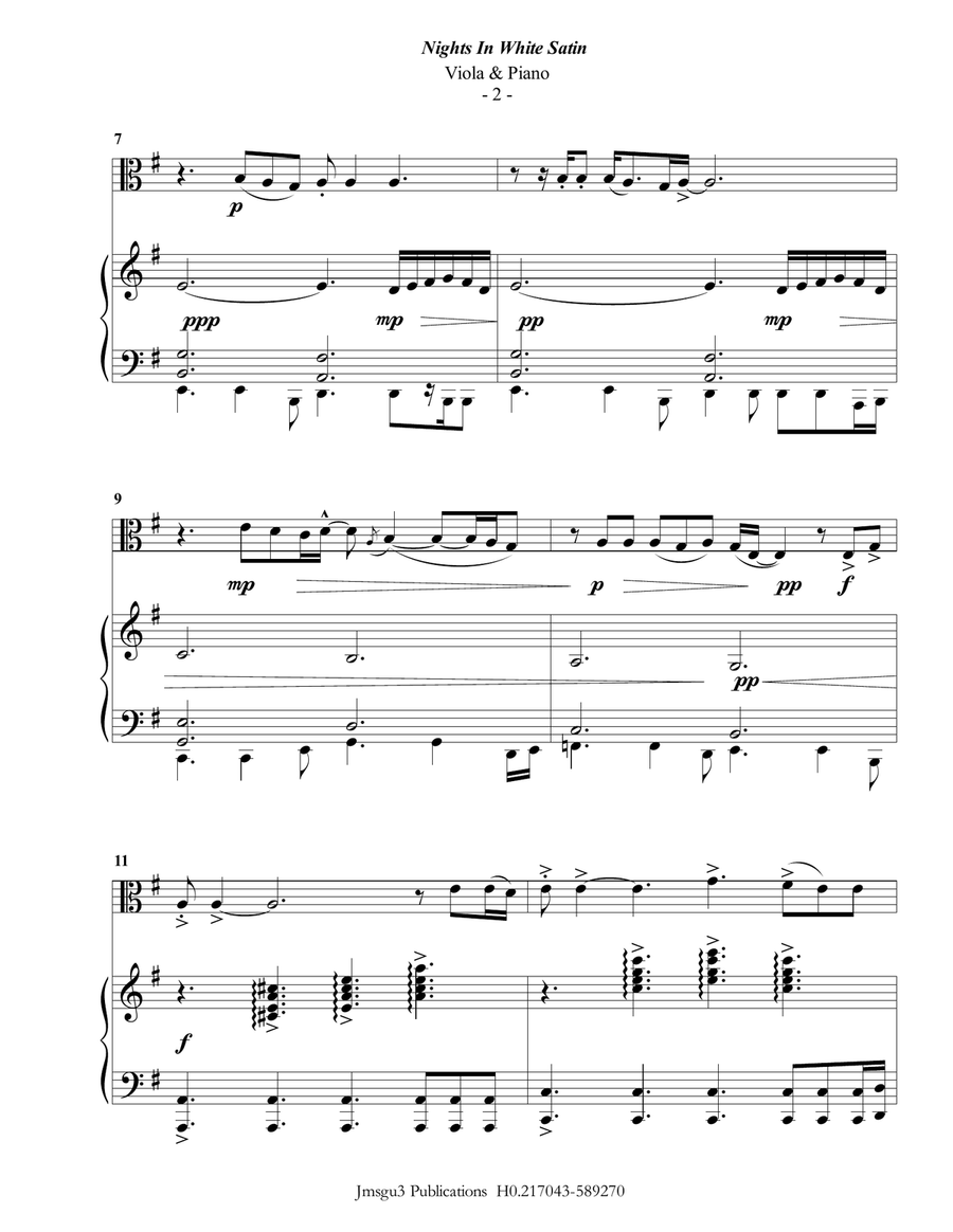 Nights In White Satin Viola scores gallery preview page 2