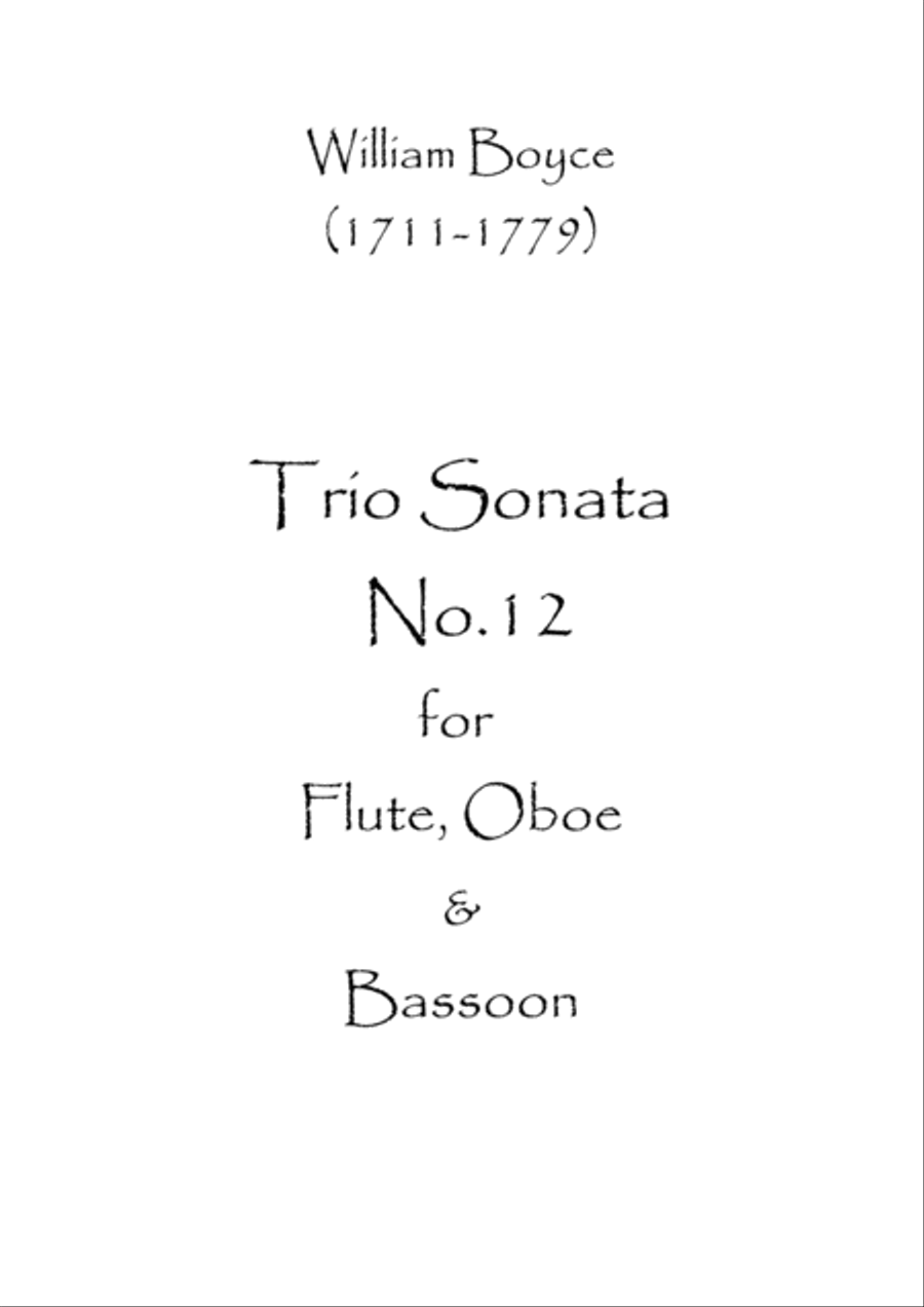 Trio Sonata No.12 Trio Sonata No.12 Woodwind Trio scores gallery preview page 1