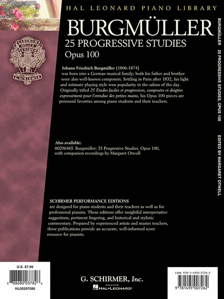 Burgmüller – 25 Progressive Studies, Opus 100
