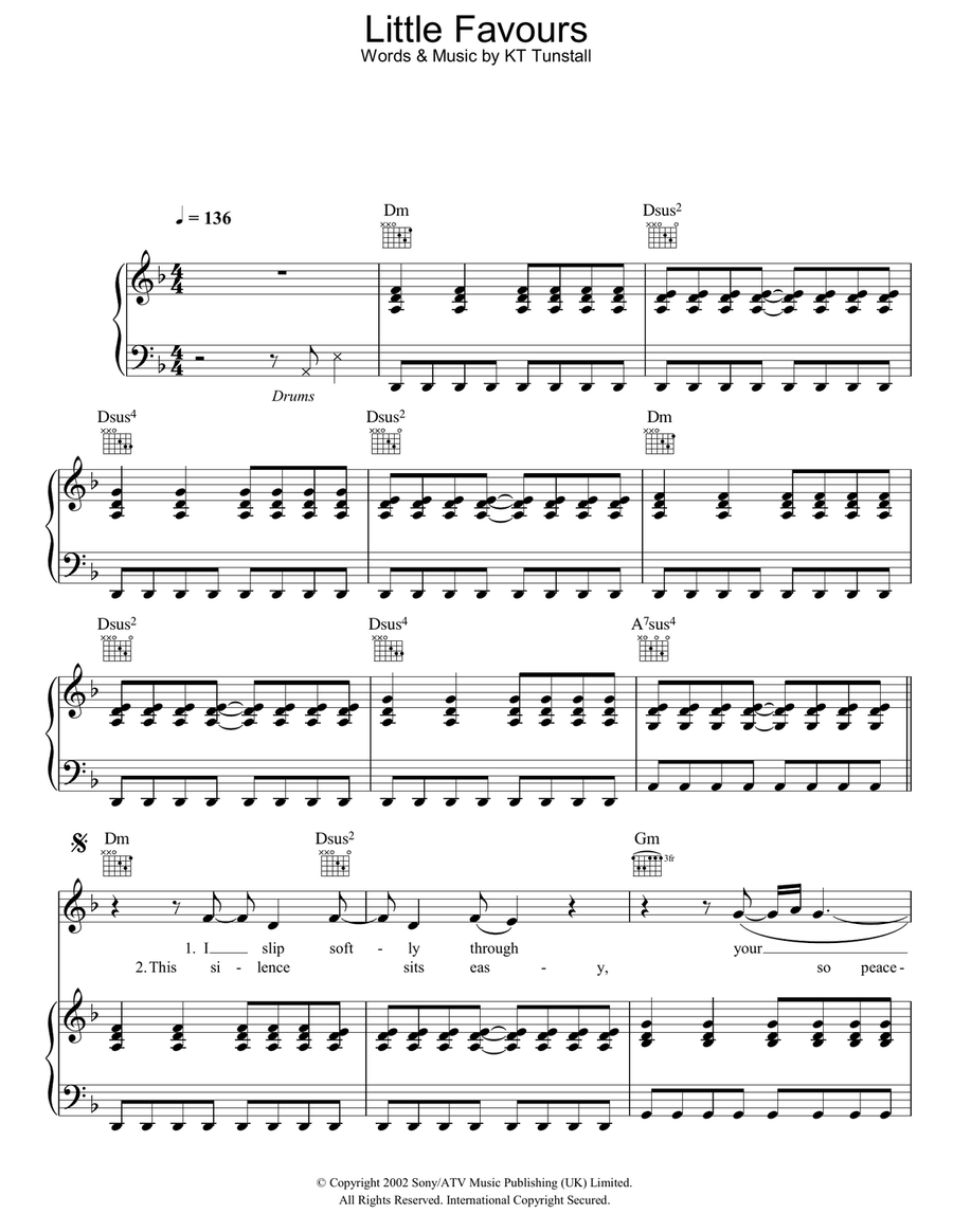 Little Favours Piano, Vocal, Guitar scores gallery preview page 1