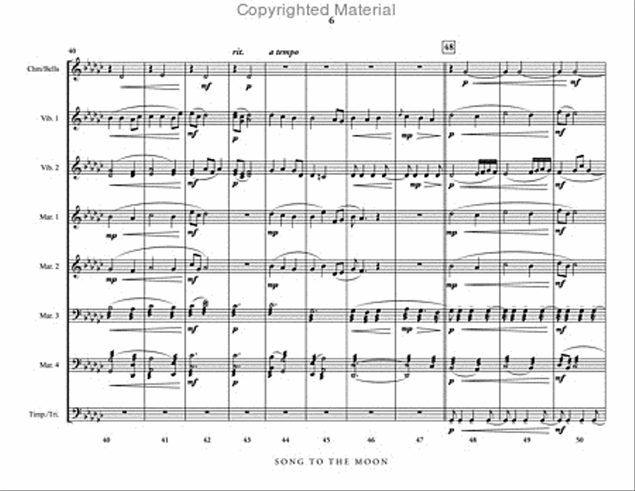 Song to the Moon Percussion Ensemble scores gallery preview page 7