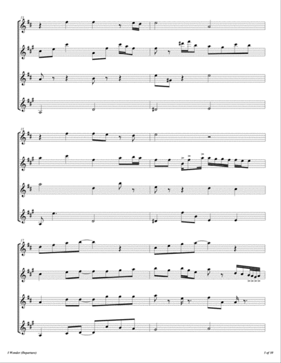 I Wonder Woodwind Quartet scores gallery preview page 4