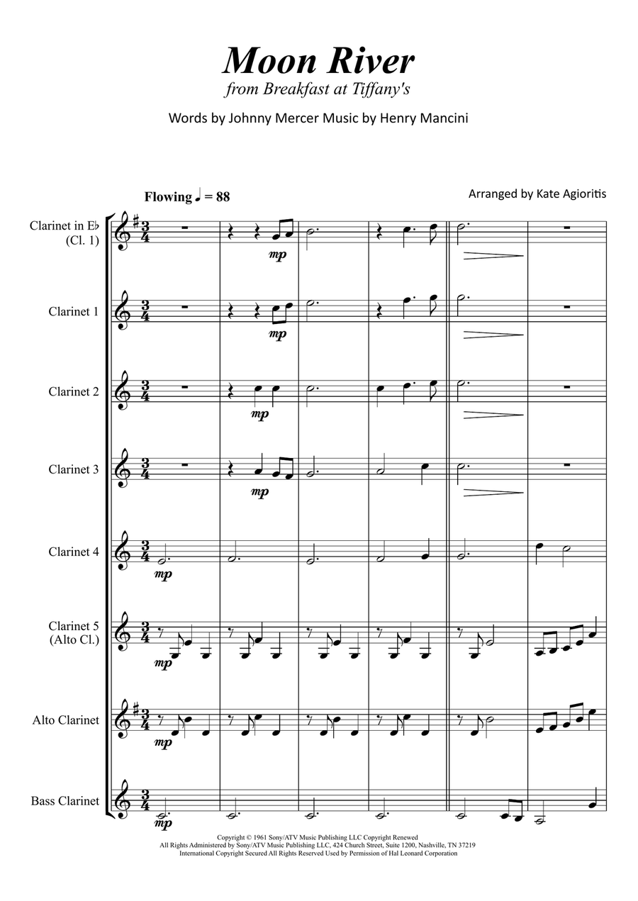 Moon River Clarinet Choir scores gallery preview page 2