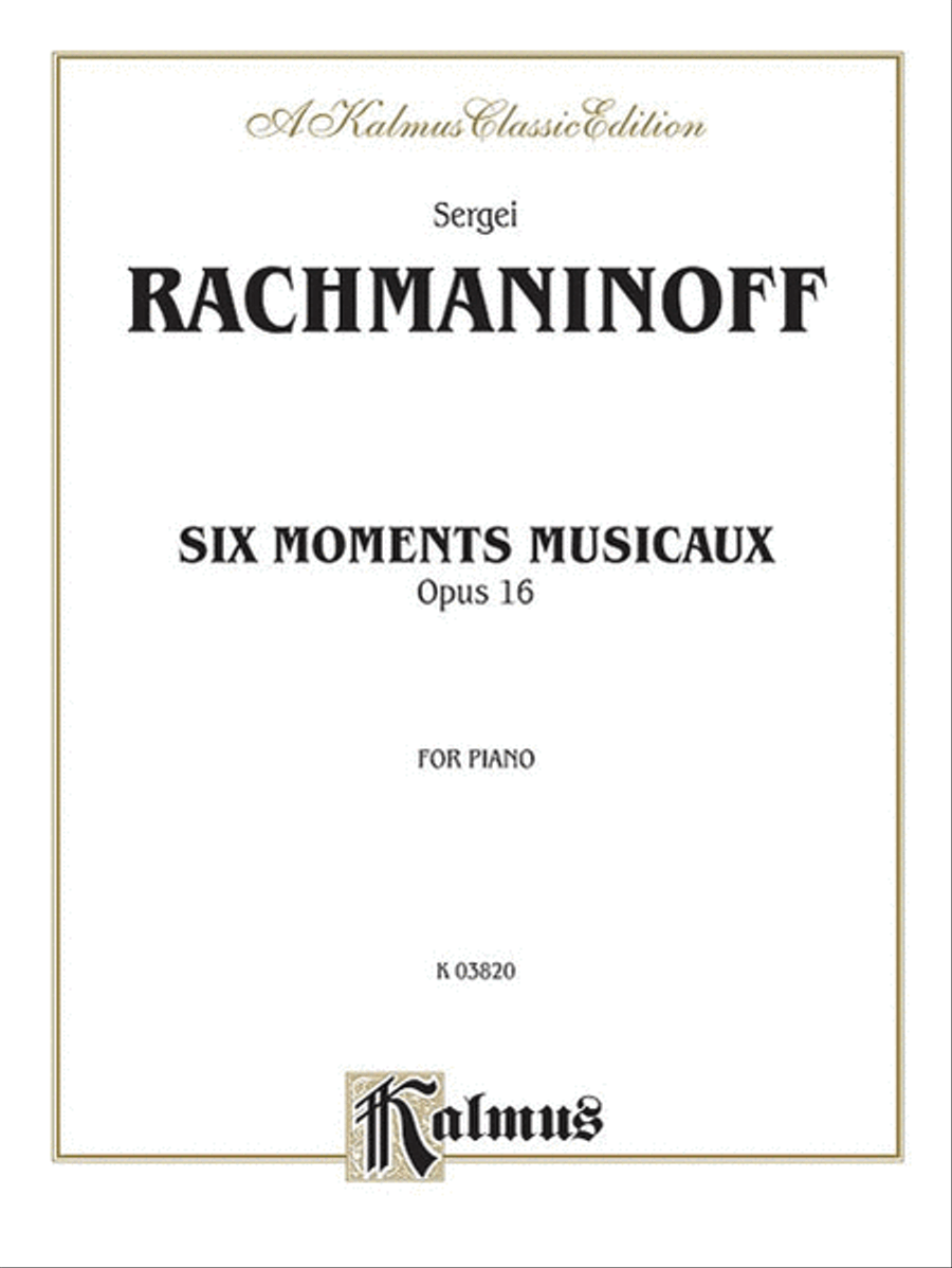 Six Moments Musicaux, Op. 16 Piano Solo scores gallery preview page 1