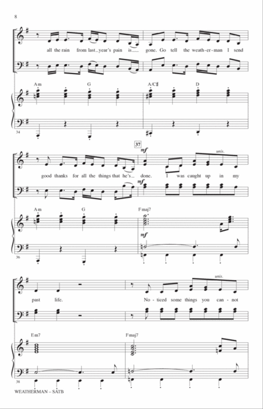 Weatherman (arr. Roger Emerson) 4-Part scores gallery preview page 6