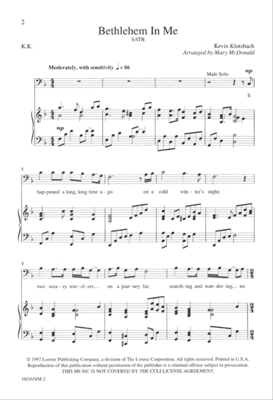 Bethlehem in Me 4-Part scores gallery preview page 2