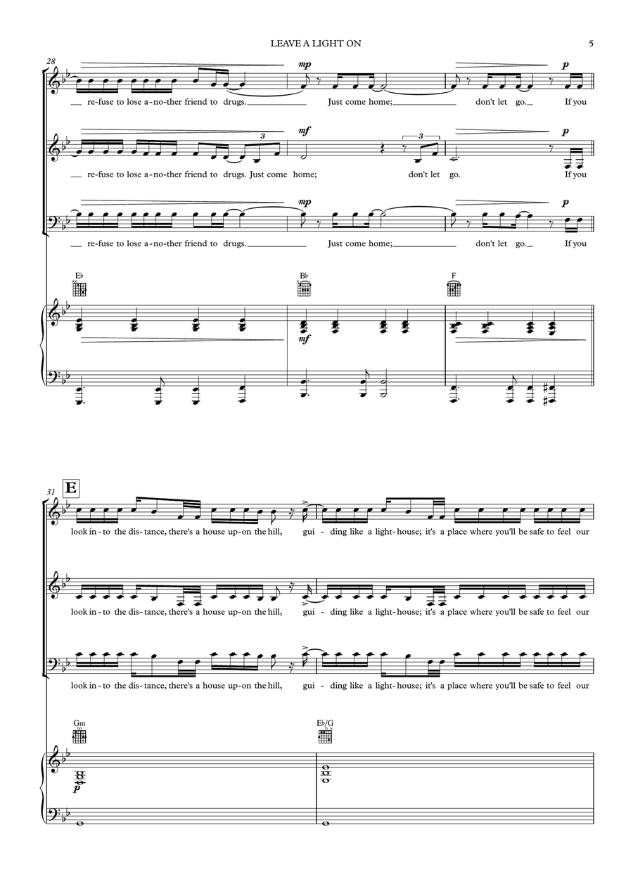Leave A Light On 3-Part scores gallery preview page 5