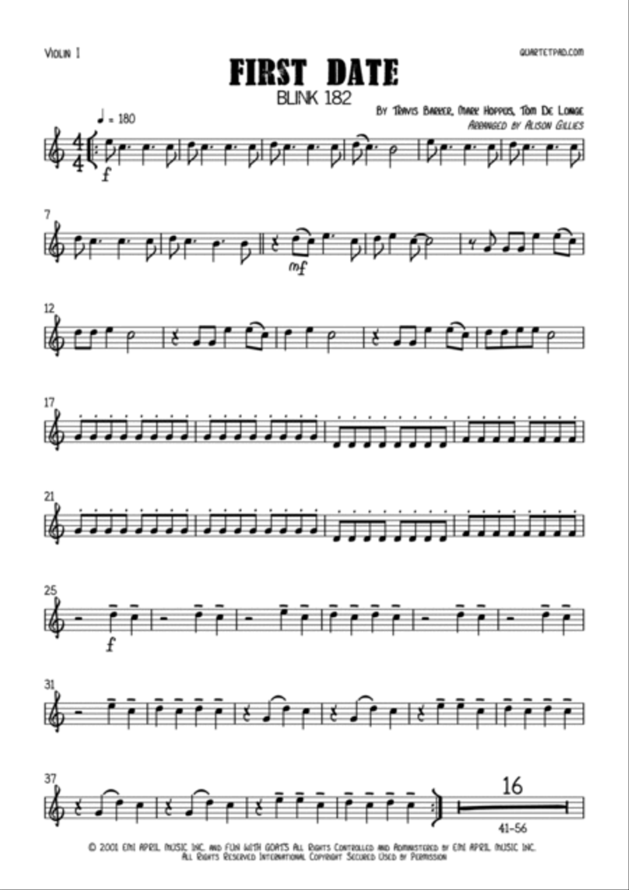 First Date String Quartet scores gallery preview page 6