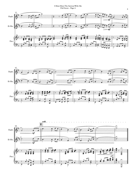 Solo Instrument - I Must Have the Saviour With Me - Piano and solo part in various transpositions image number null