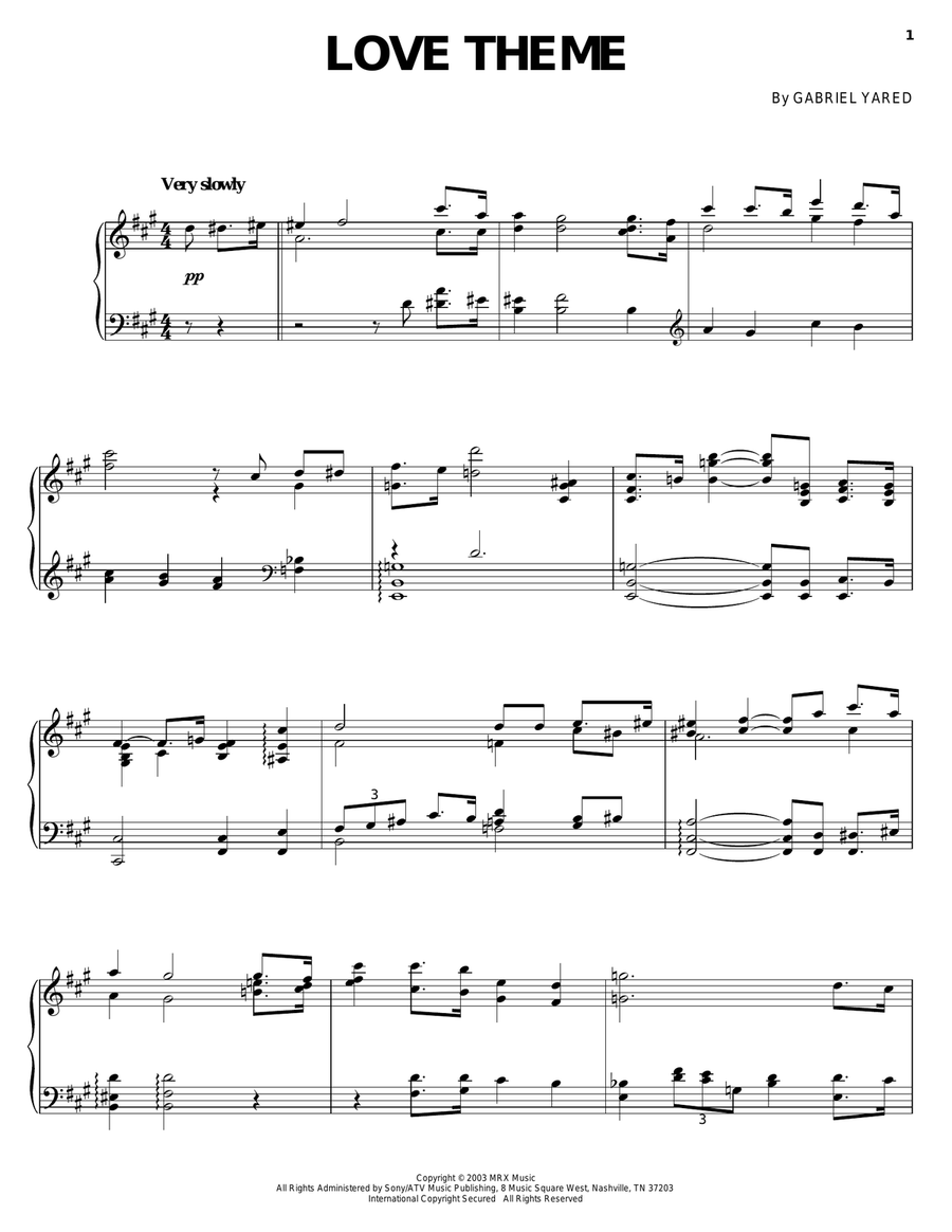 Love Theme Piano Solo scores gallery preview page 1