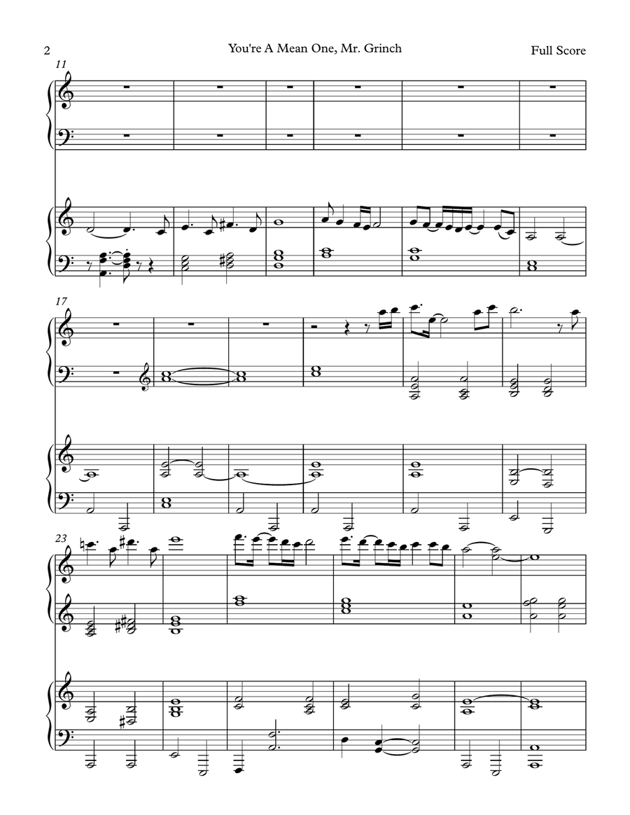 You're A Mean One, Mr. Grinch Score scores gallery preview page 2