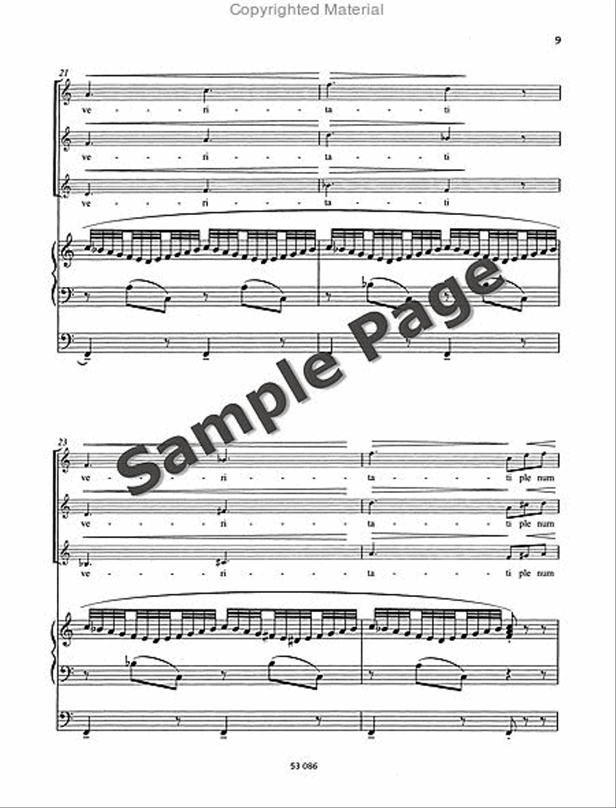Verbum Caro Factun Est Femalechoir(ssa) Or 3 Solo Parts And Organ SSA scores gallery preview page 10
