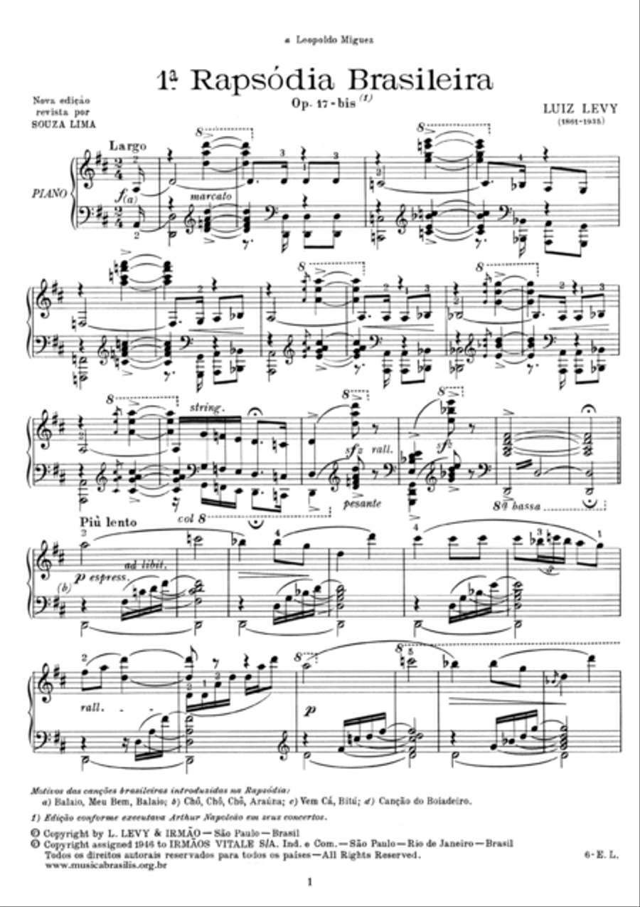 1ª Rapsódia brasileira Op. 17 - bis Piano Solo scores gallery preview page 3