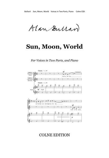 Sun, Moon, World, for voices in two parts and piano image number null
