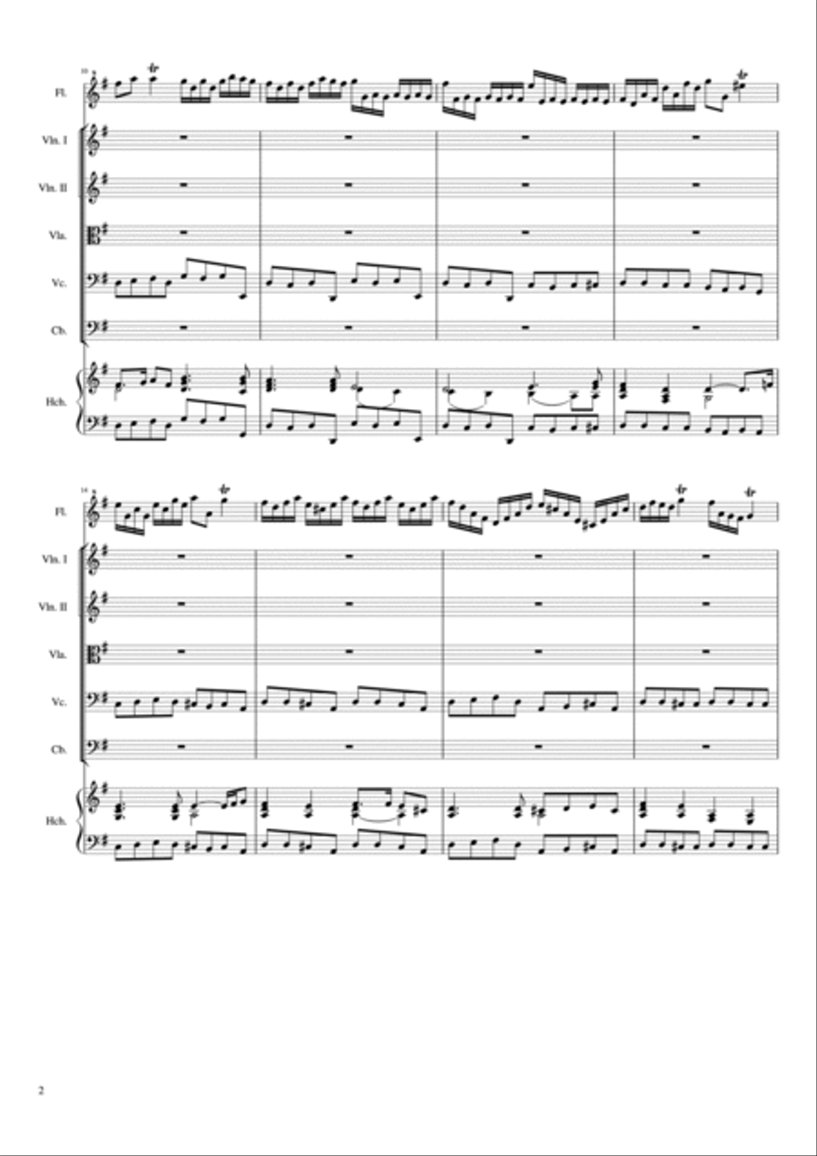 Concerto per Flautino 443- Allegro Molto (Arr. G Major) Small Ensemble scores gallery preview page 2