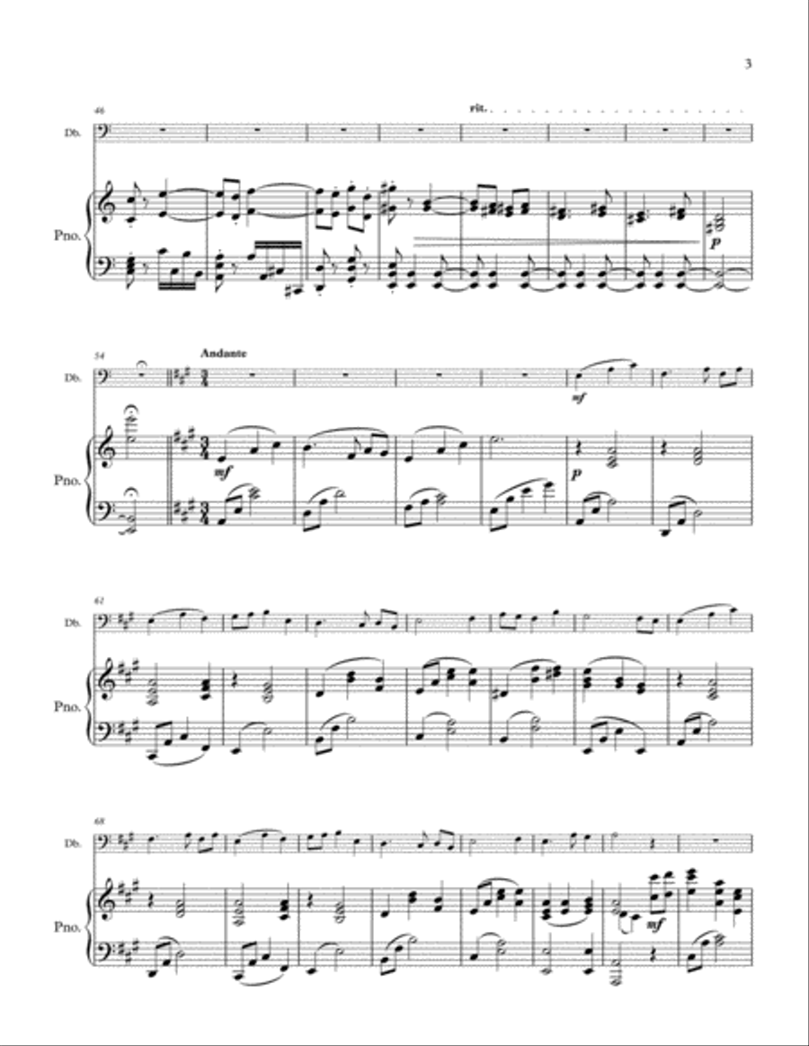 Sonata for Double Bass and Piano Double Bass scores gallery preview page 3