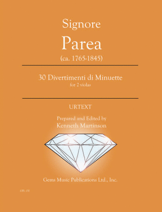 Book cover for 30 Divertimenti di Minuette for 2 violas