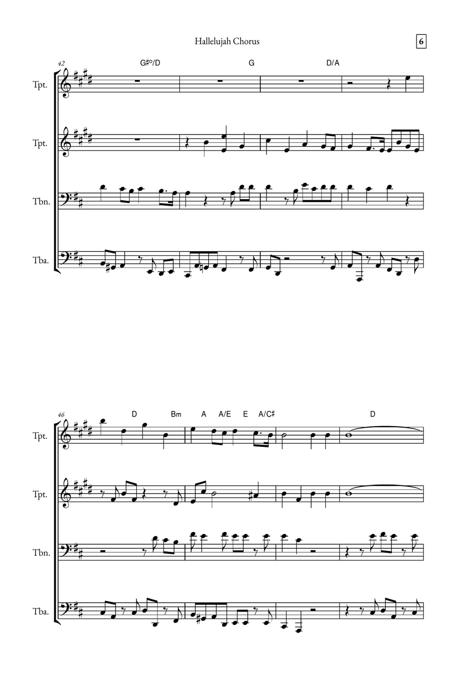 Hallelujah Chorus Brass Quartet scores gallery preview page 6