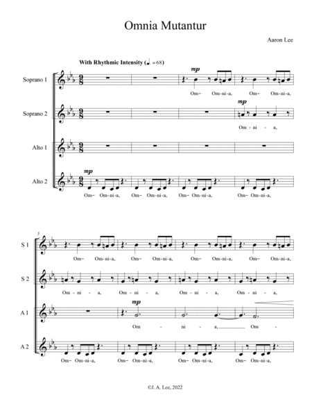 Omnia Mutantur (for SSAA Choir, a cappella)