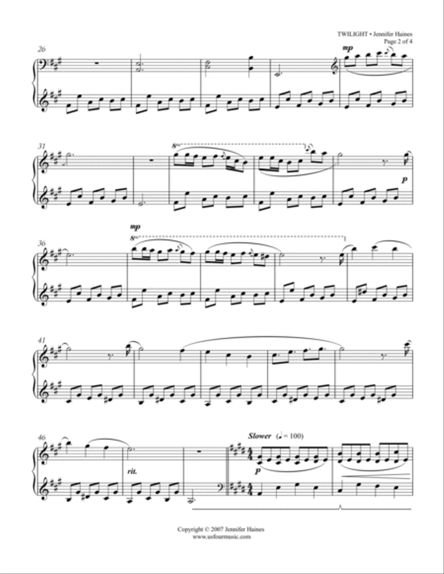 Twilight Piano Solo scores gallery preview page 2