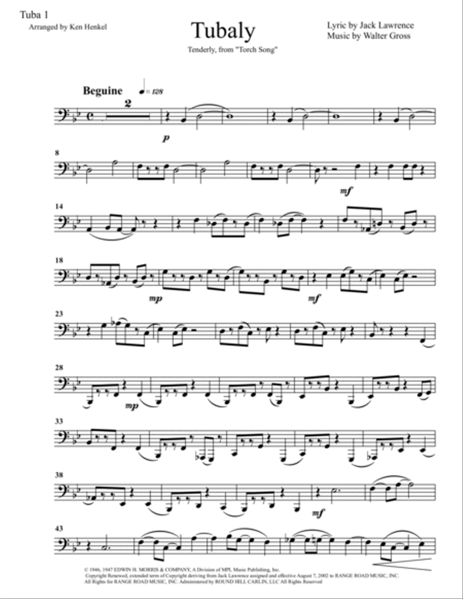Tenderly Brass Quartet scores gallery preview page 5
