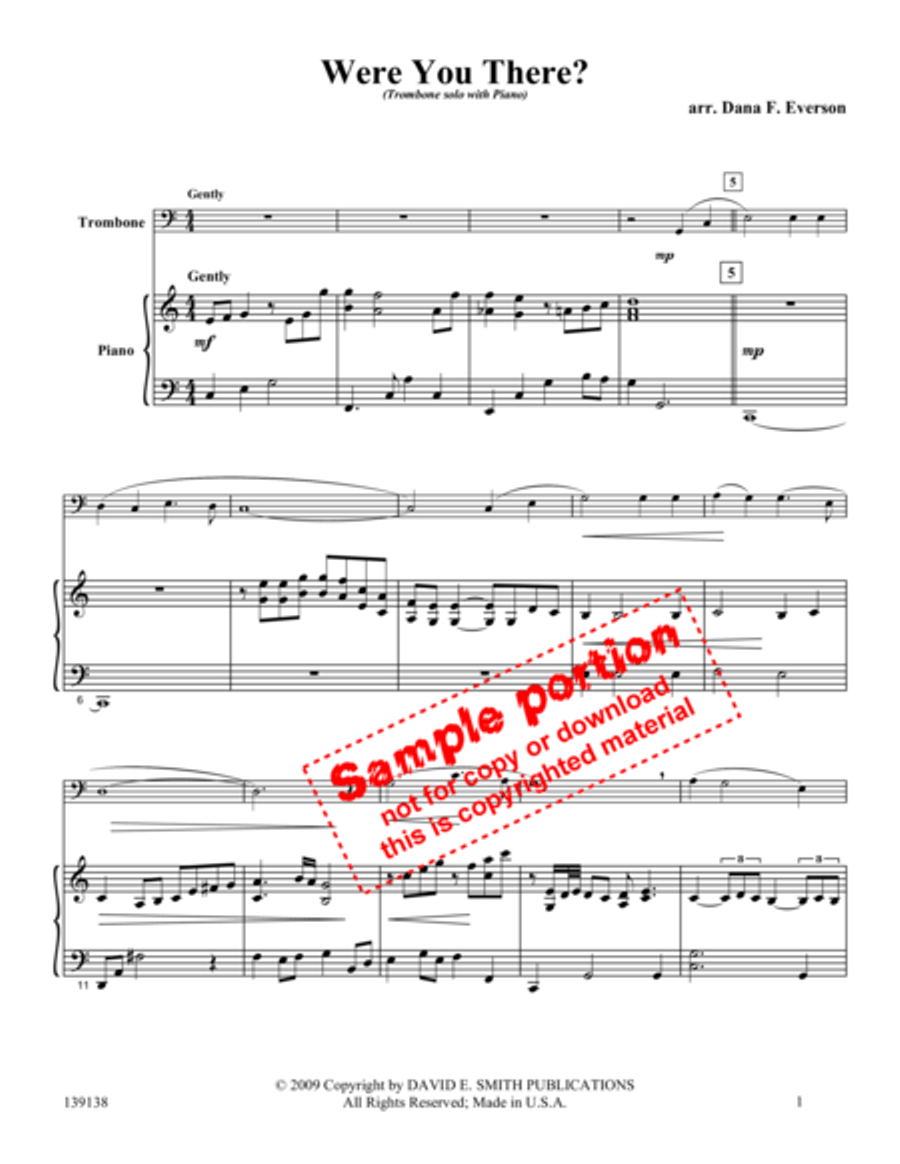 Were You There? Were You There? Trombone Solo scores gallery preview page 2