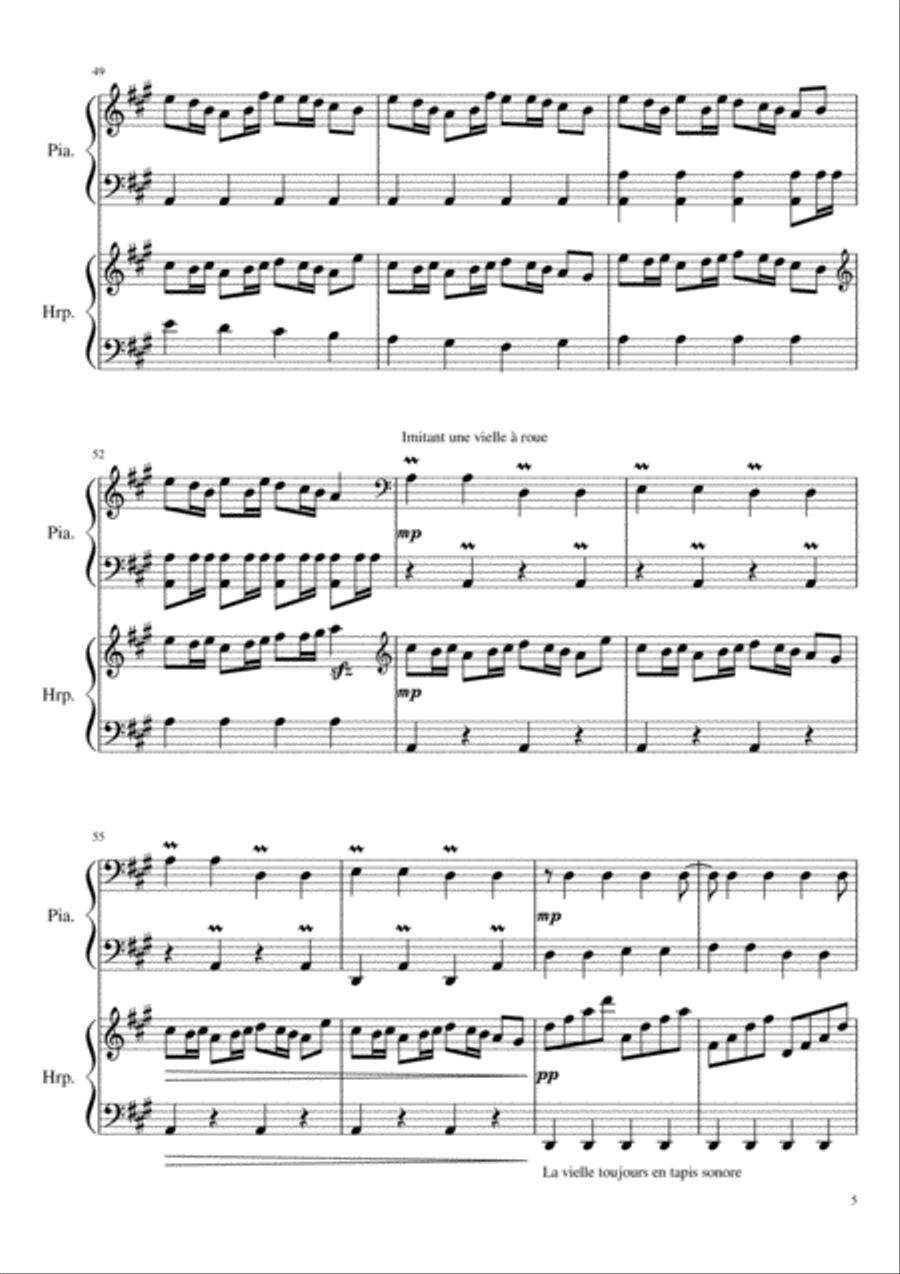 Un Tour à Tours, Piano and Harp duet inspired by French Folk Harp scores gallery preview page 5