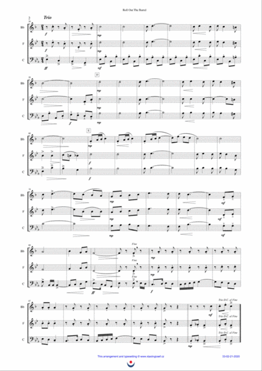 Roll Out The Barrel Roll Out The Barrel Brass Ensemble scores gallery preview page 2