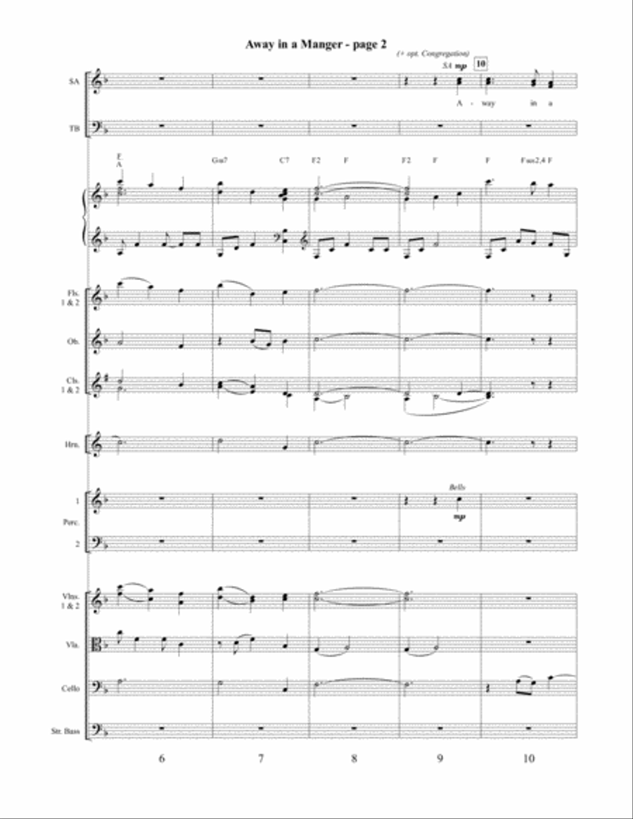 Away in a Manger 4-Part scores gallery preview page 3