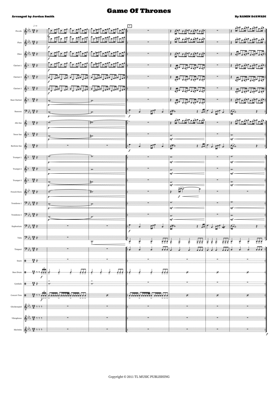 Game Of Thrones Game Of Thrones Concert Band scores gallery preview page 1