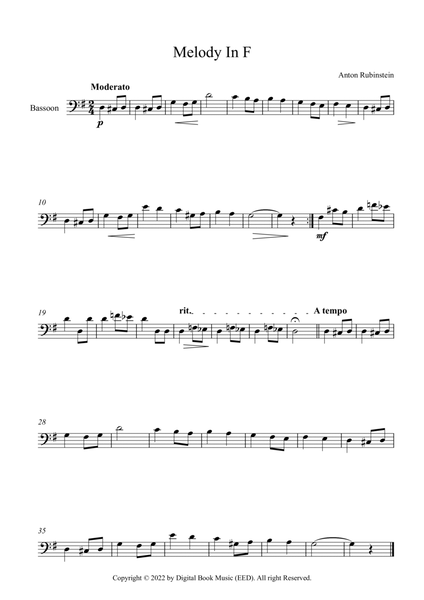 Melody In F - Anton Rubinstein (Bassoon)