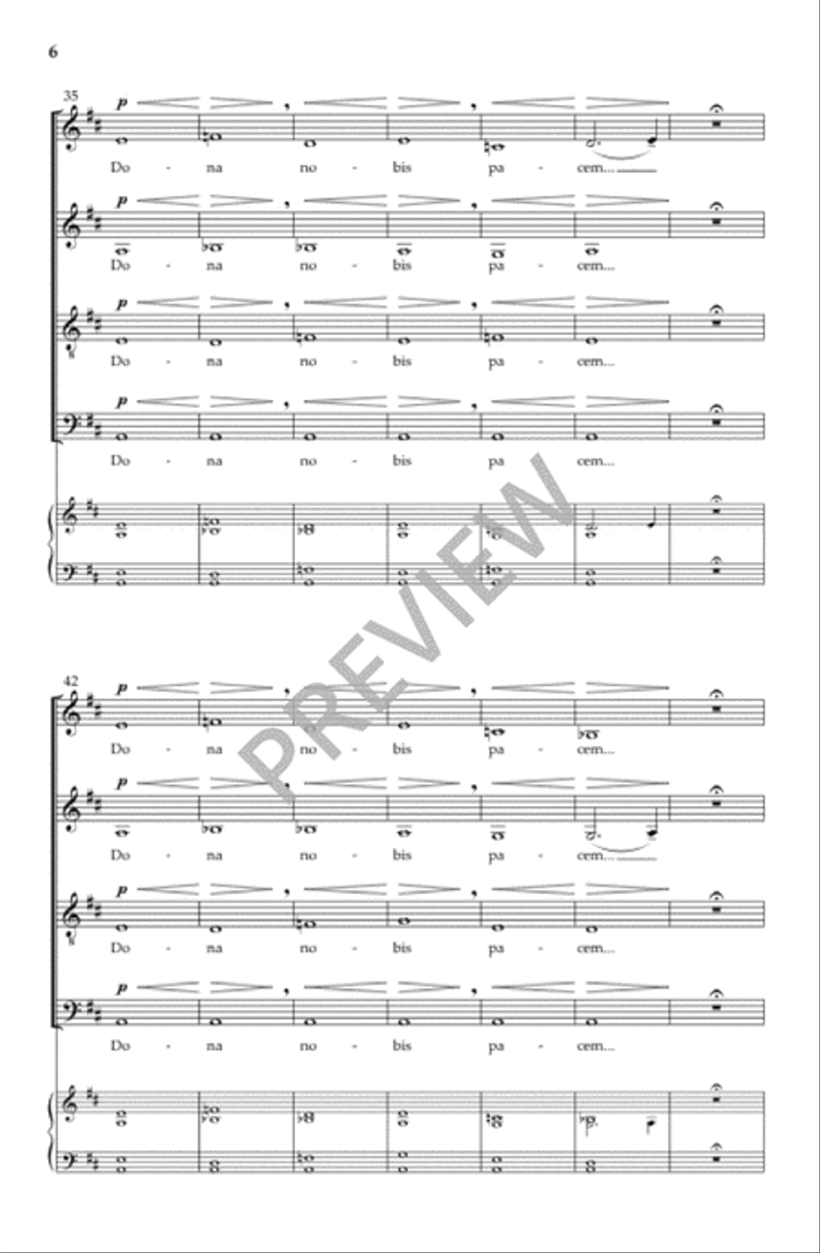 Dona Nobis Pacem - SATB divisi Divisi scores gallery preview page 7