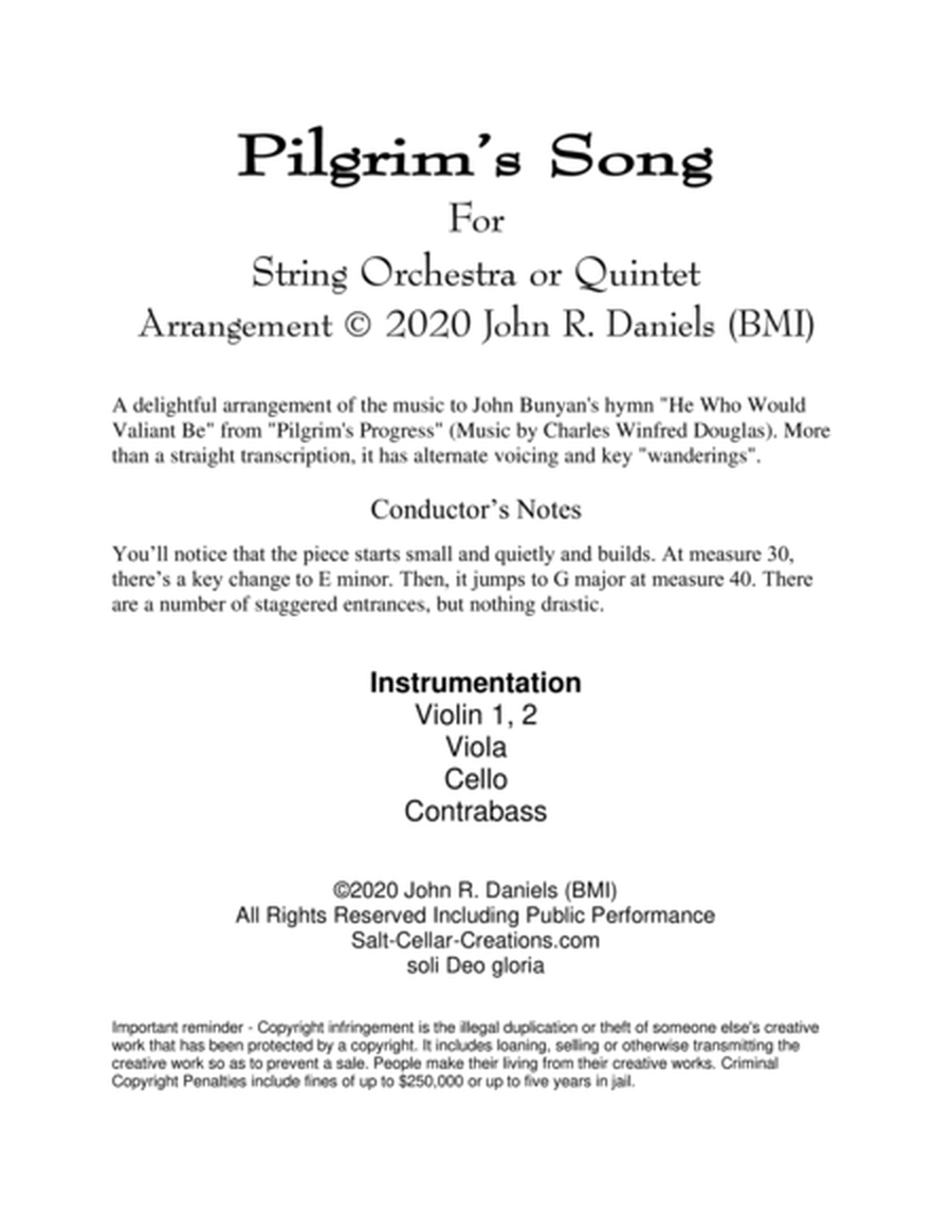 Pilgrim's Song (He Who Would Valiant Be) image number null