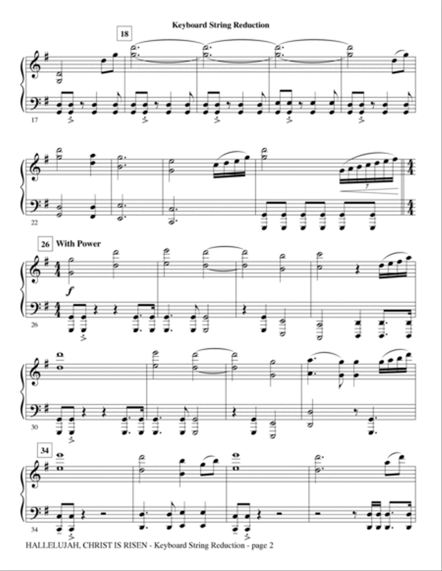 Hallelujah, Christ Is Risen - Keyboard String Reduction Choir scores gallery preview page 2
