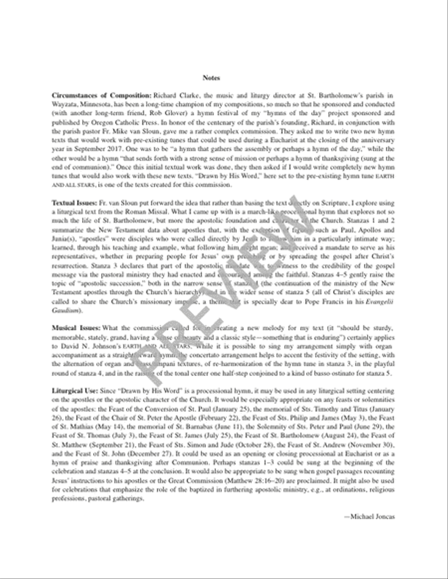 Drawn by His Word - Full Score and Parts Horn scores gallery preview page 4