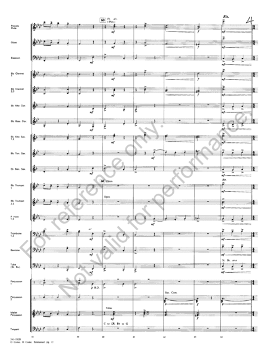 O Come, O Come, Emmanuel Concert Band scores gallery preview page 13