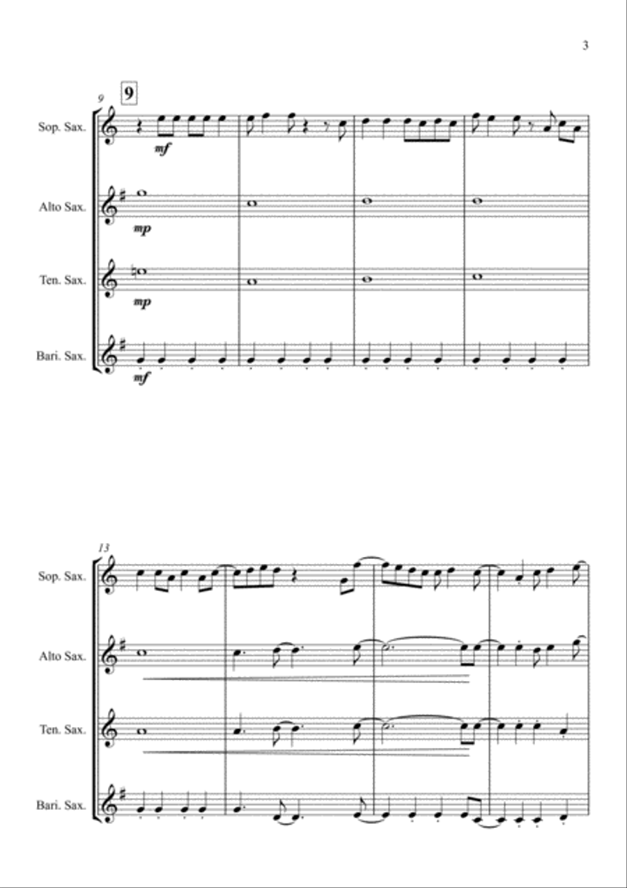 I'm Still Standing Saxophone Quartet scores gallery preview page 3