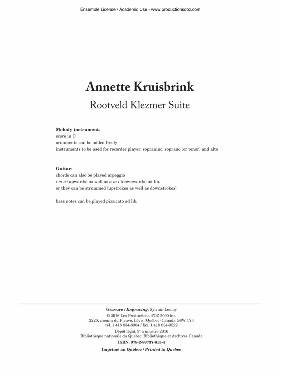 Rootveld Klezmer Suite Rootveld Klezmer Suite Flute scores gallery preview page 1