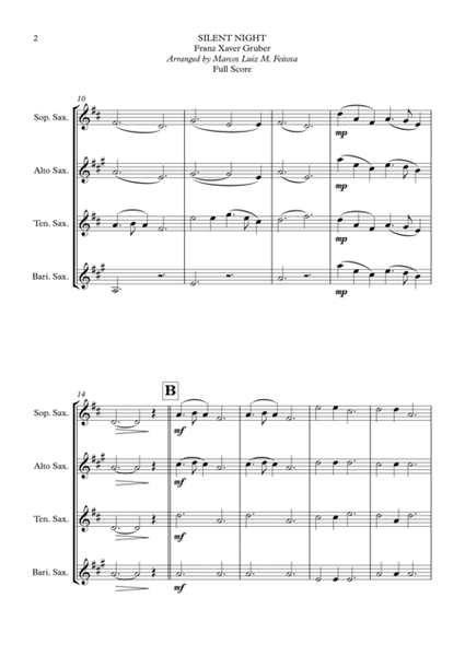Silent Night - Saxophone Quartet (SET 1) image number null