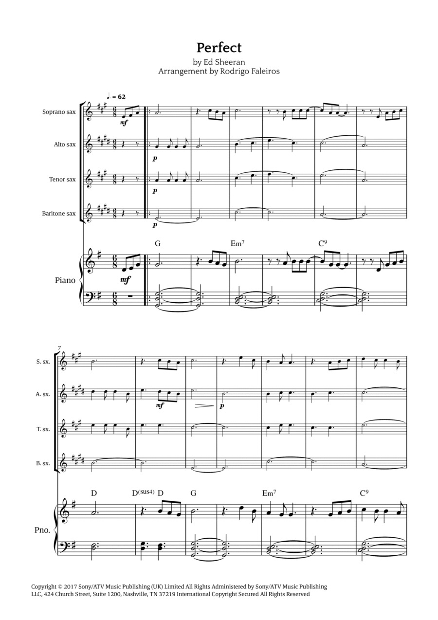 Perfect Perfect Tenor Saxophone scores gallery preview page 1