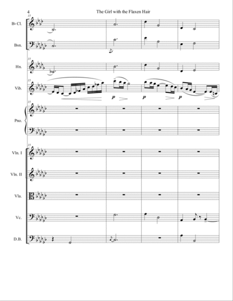 The Girl with the Flaxen Hair Chamber Orchestra scores gallery preview page 4