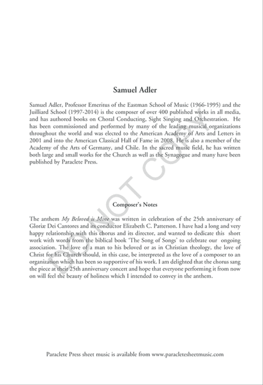 My Beloved Is Mine 4-Part scores gallery preview page 3