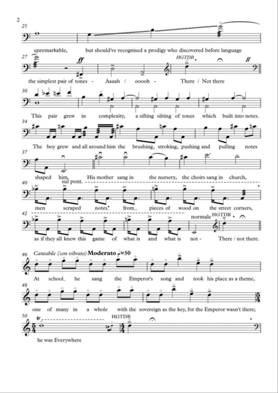 A Life in Music: For solo Double Bass and Poet. Double Bass scores gallery preview page 3