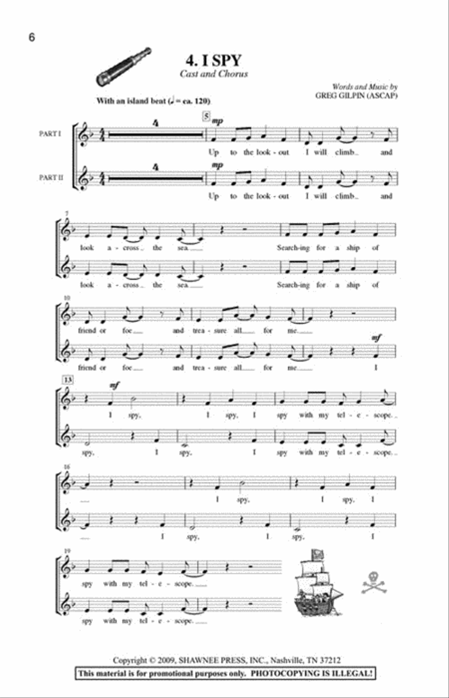 How to Be a Pirate in Seven Easy Songs Choir scores gallery preview page 4